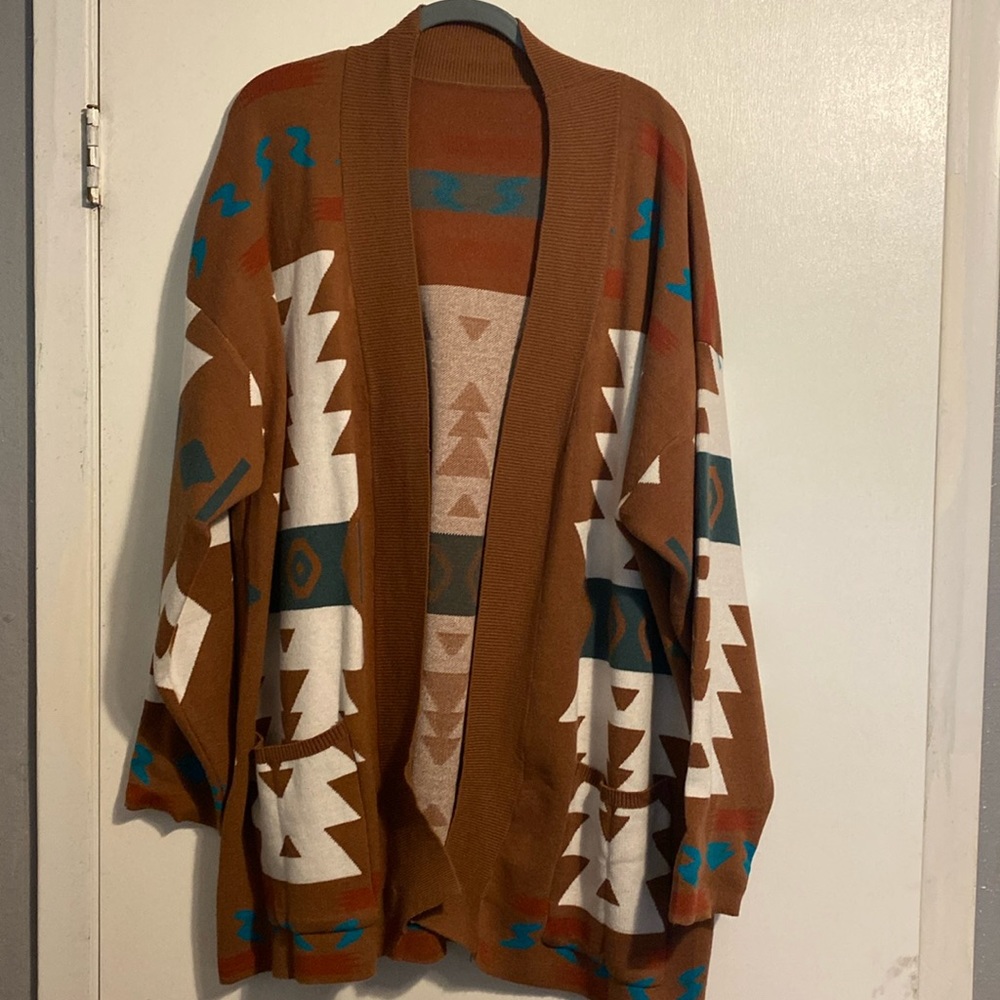 Plus size western cardigan